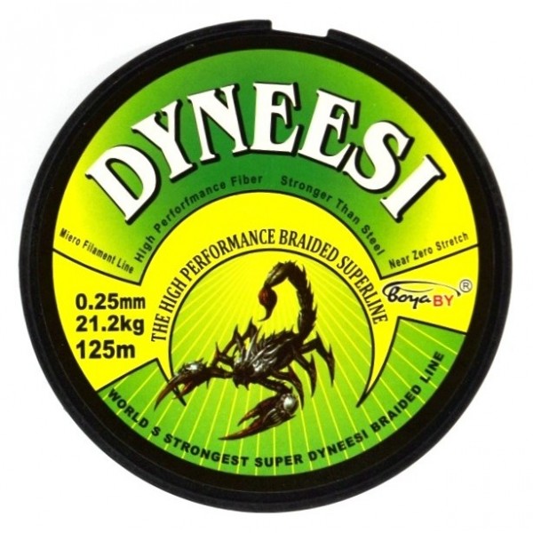 Плетений шнур для риболовлі, BoyaBy Dyneesi, 125м, перетин 0,25мм